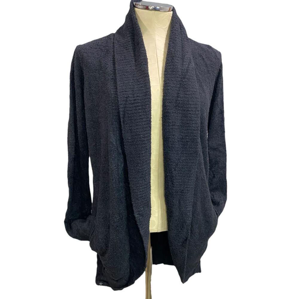 Small Barefoot Dreams Cozychic Lite Womens Navy Blue Cardigan Pockets